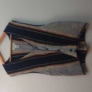 Arizona Ramie/Cotton Striped Spring/Summer Weight Casual Vest (Large)